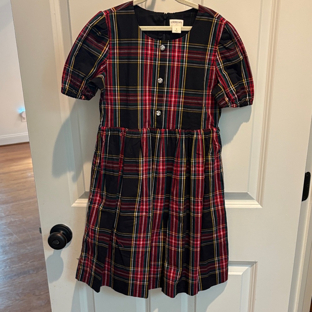 J. Crew Black and Red Plaid Kids Dress
